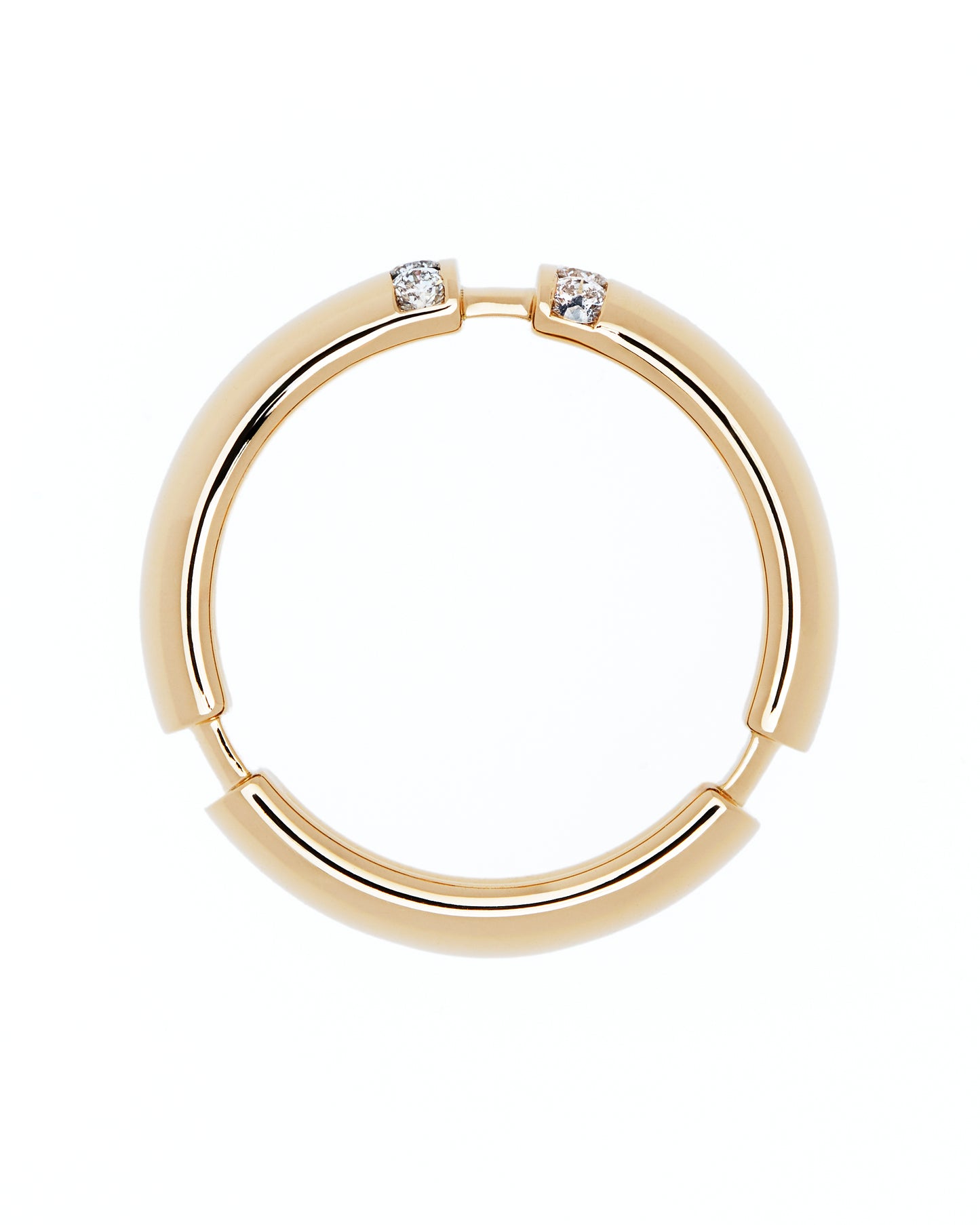 Floating Link Ring With Diamonds Big