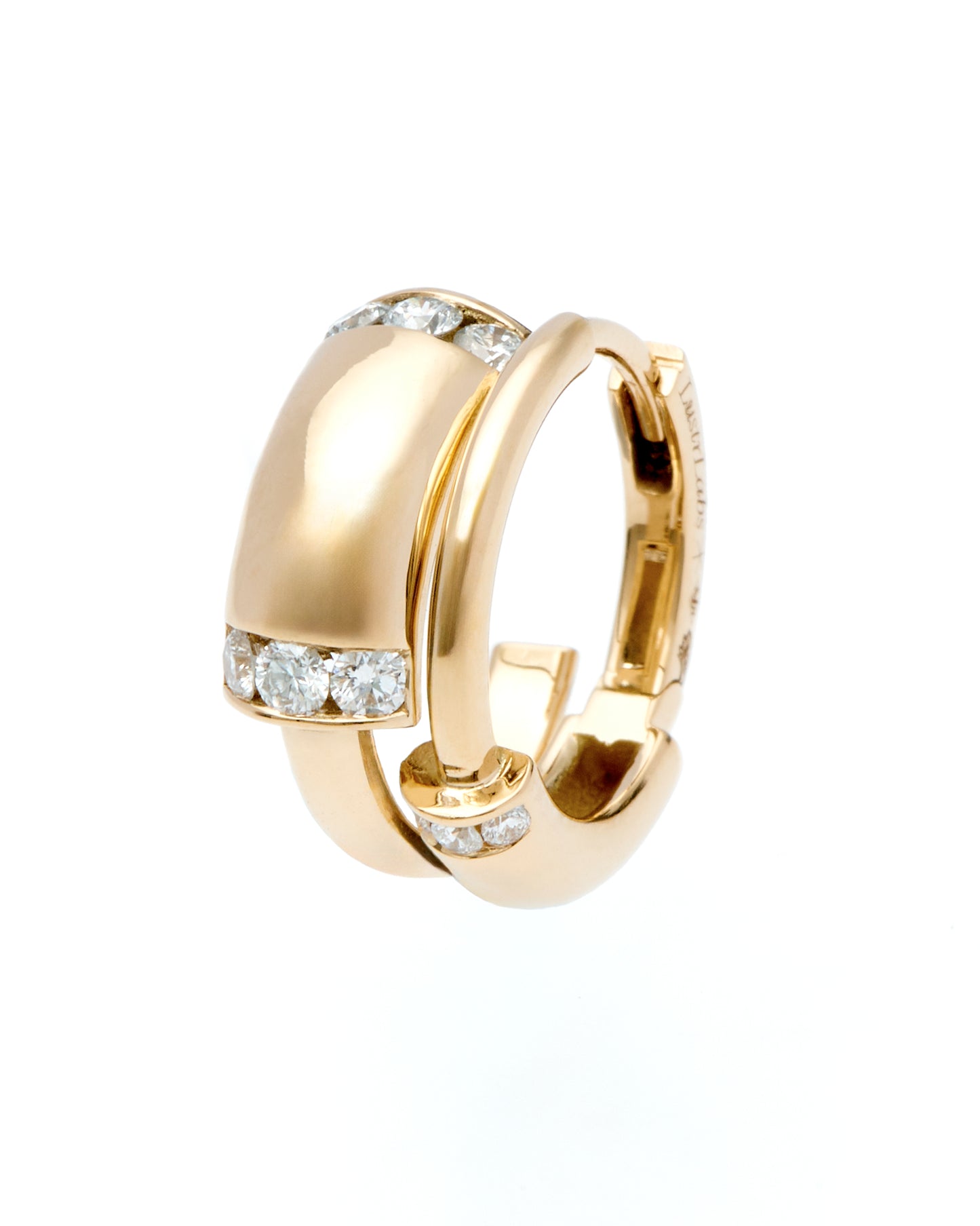 Floating Link Asymmetric Double Hoop Earrings