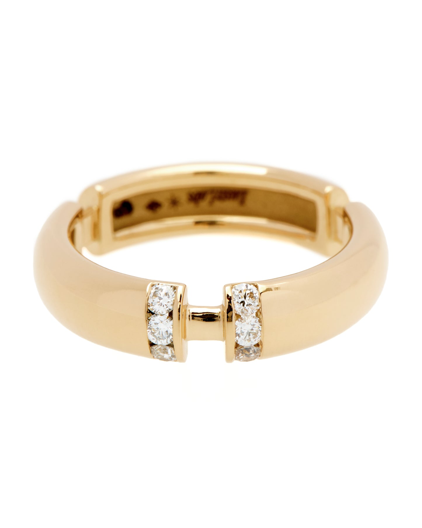 Floating Link Ring With Diamonds Big