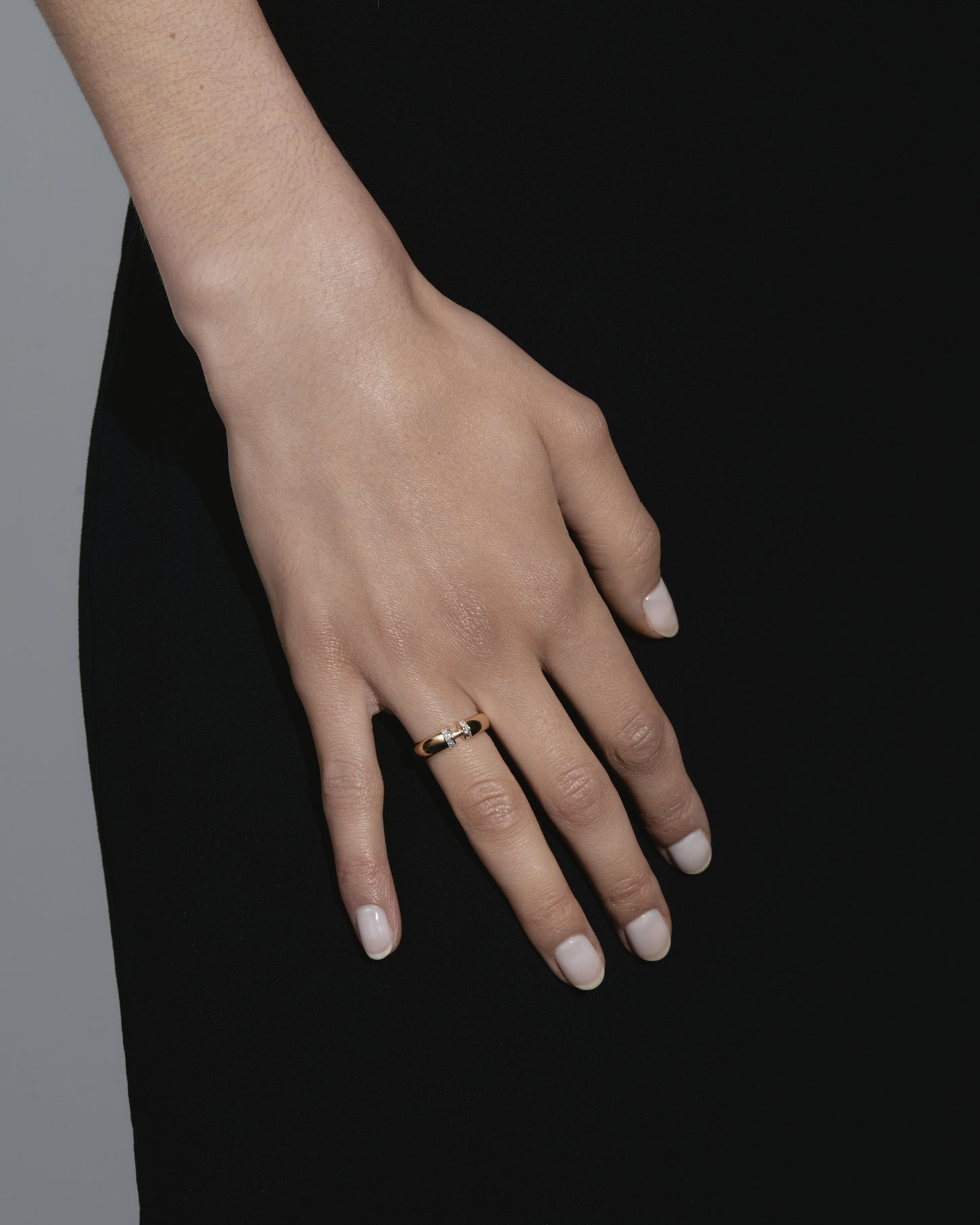 Floating Link Ring With Diamonds Big